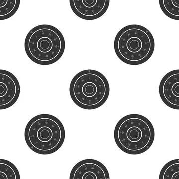 Safe combination lock wheel icon seamless pattern on white background Stock Illustration