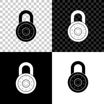 Safe combination lock wheel icon isolated on black, white and transparent Stock Illustration