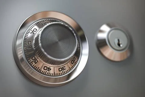 Safe combination lock wheel with space for text. Safe combination lock whe... Stock Photos