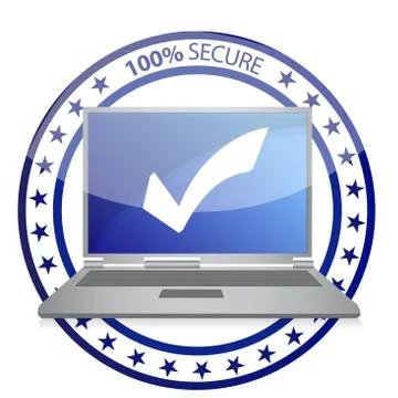 Safe computer illustration design concept Stock-Illustration