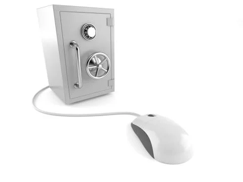 Safe with computer mouse Stock Illustration