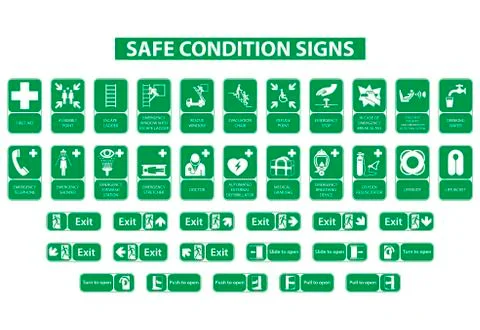 Safe condition signs Stock Illustration