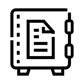 Safe containing confidential document data security icon Stock Illustration