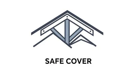 Safe cover roof structure support beams abstract modern design. Stock Illustration