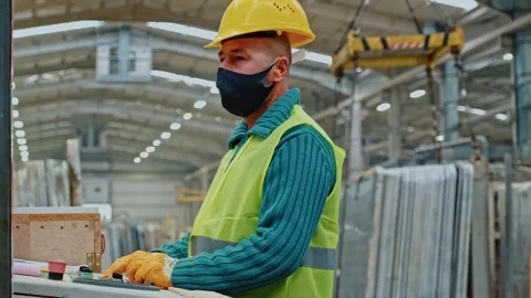 Safe Crane Operation in Marble Factory Video stock 304241415