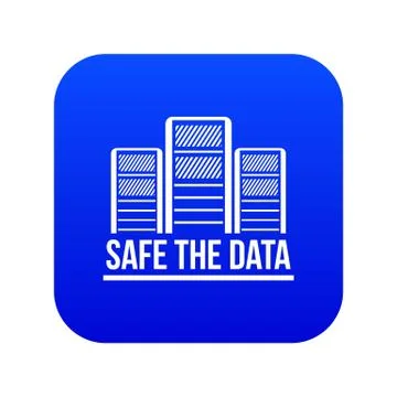 Safe the data icon blue vector Stock Illustration
