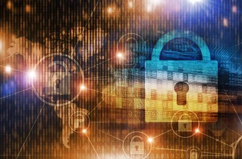 Safe data network concept Illustrazione stock