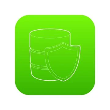 Safe database icon green Illustrazione stock