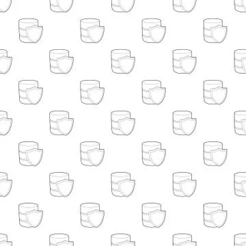 Safe database icon, outline style Illustrazione stock