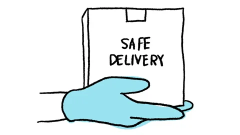Safe delivery icon animation in whiteboard style, ideal footage for social Video stock 153465745