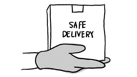 Safe delivery icon animation in whiteboard style, ideal footage for social Video stock 153518057