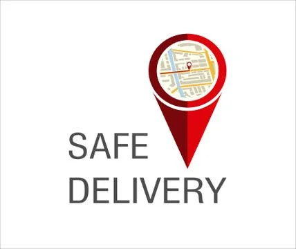 Safe delivery. Logistics and safe delivery concept. Stock Illustration