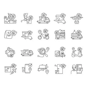 Safe delivery vector icons set. logistic and post Stock Illustration