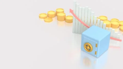 The Safe deposit box for Earn or Business concept 3d Rendering. Stockfoto's