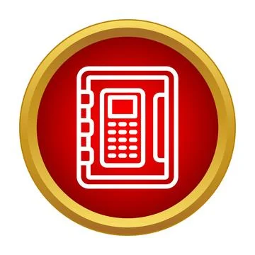 Safe deposit box icon in red circle Stock Illustration