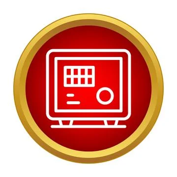 Safe deposit box icon representing security and savings Stock Illustration