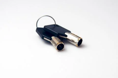 Safe deposit box keys on ring isolated backround Stock Photos