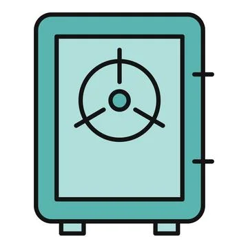 Safe deposit box securing money and valuables Stock Illustration