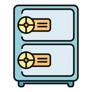 Safe deposit box securing money and important property Stock Illustration