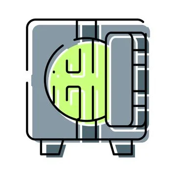 Safe deposit box securing valuable financial assets Stock Illustration