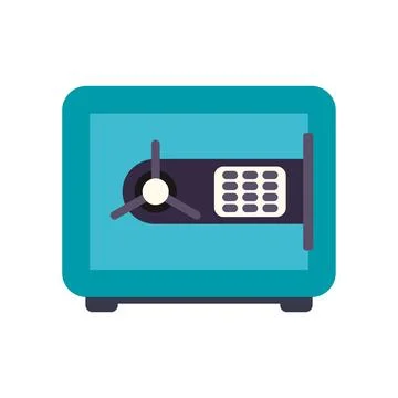 Safe deposit box security financial protection icon Stock Illustration