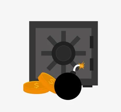 Safe deposit box system security design Stock Illustration