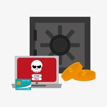 Safe deposit box system security design Stock Illustration