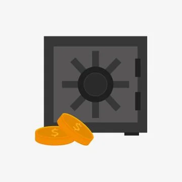 Safe deposit box system security design Stock Illustration