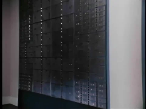 Safe deposit boxes in bank Stock Footage 260255355