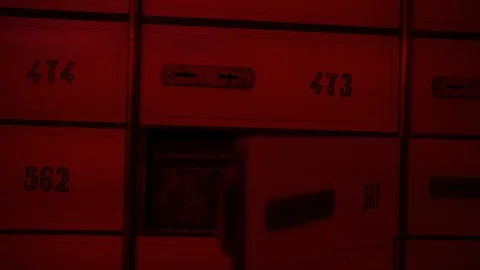 Safe Deposit Boxes in the bank vault room, bank prison room, bank cell bars Stock Footage 98167809