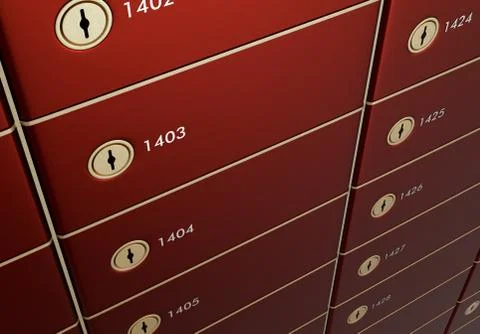Safe deposit boxes Stock Illustration