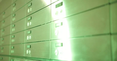 Safe Deposit Boxes Inside Bank Vault Video stock 275895191