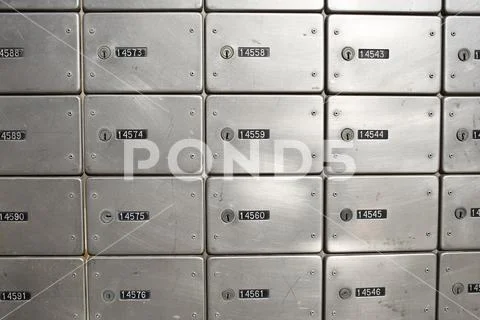 Safe deposit boxes texture background Stock Photos