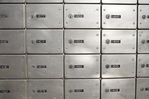Safe deposit boxes texture background Stock Photos