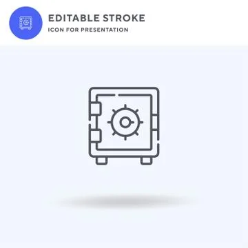 Safe Deposit icon vector, filled flat sign, solid pictogram isolated on white Ilustración de archivo