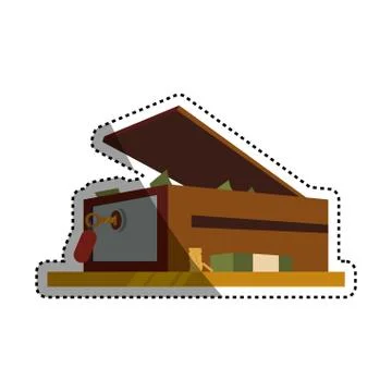 Safe deposit strongbox key Stock Illustration