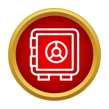 Safe deposit vault icon protecting valuable assets Stock Illustration