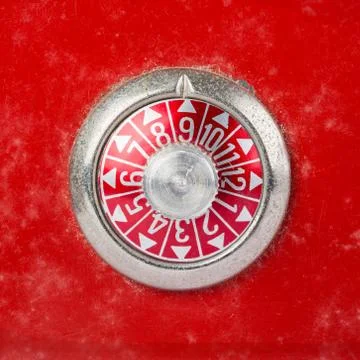 Safe dial in red with numbers Stock Photos