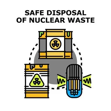 Safe disposal of nuclear waste concept vector Stock Illustration