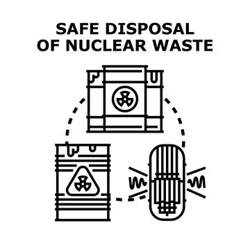 Safe disposal of nuclear waste concept vector Stock Illustration