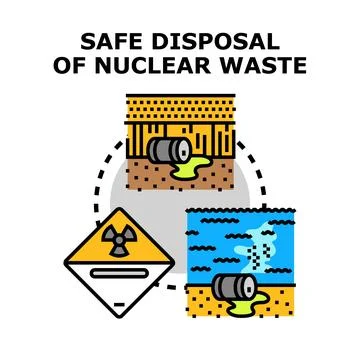 Safe disposal of nuclear waste concept illustration Stock-Illustration