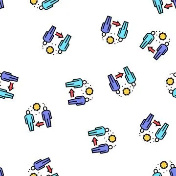 Safe distance human vector seamless pattern 库存插图