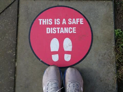 This is a safe distance warning Stock Photos