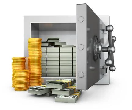Safe with dollars Ilustración de archivo