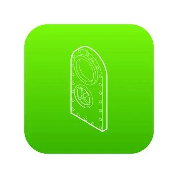 Safe door icon green vector Stock Illustration