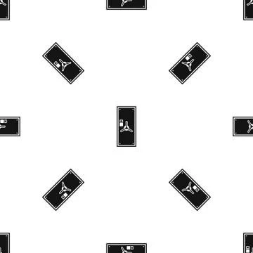 Safe door pattern seamless black イラスト素材