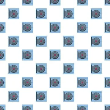 Safe door vector cartoon pattern repeating background Stock Illustration