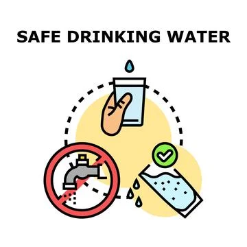 Safe drinking water concept with purity testing Stock Illustration