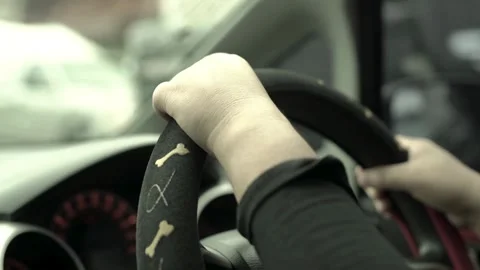 Safe driving concept. Cropped shot of man with his hands on steering wheel in Stock-Footage 336268396