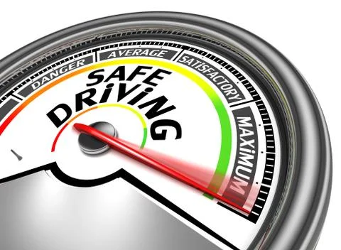 Safe driving conceptual meter Illustrazione stock
